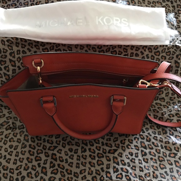 🧡 MICHAEL KORS 🤩RARE Safiano Leather Satchel😍 MORE PICS AVAIL UPON REQUEST 😊 - Picture 5 of 8